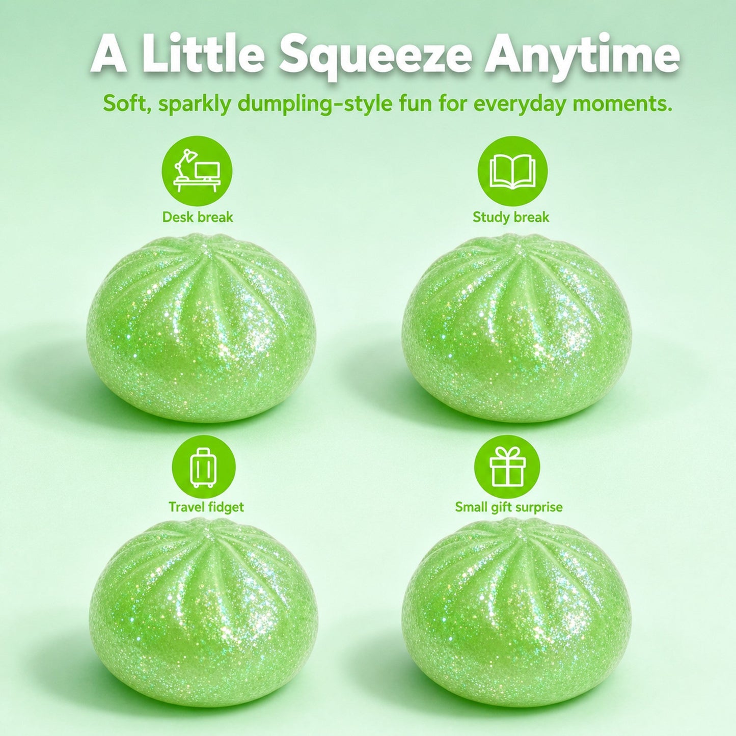 Green Dumpling Squishy lifestyle