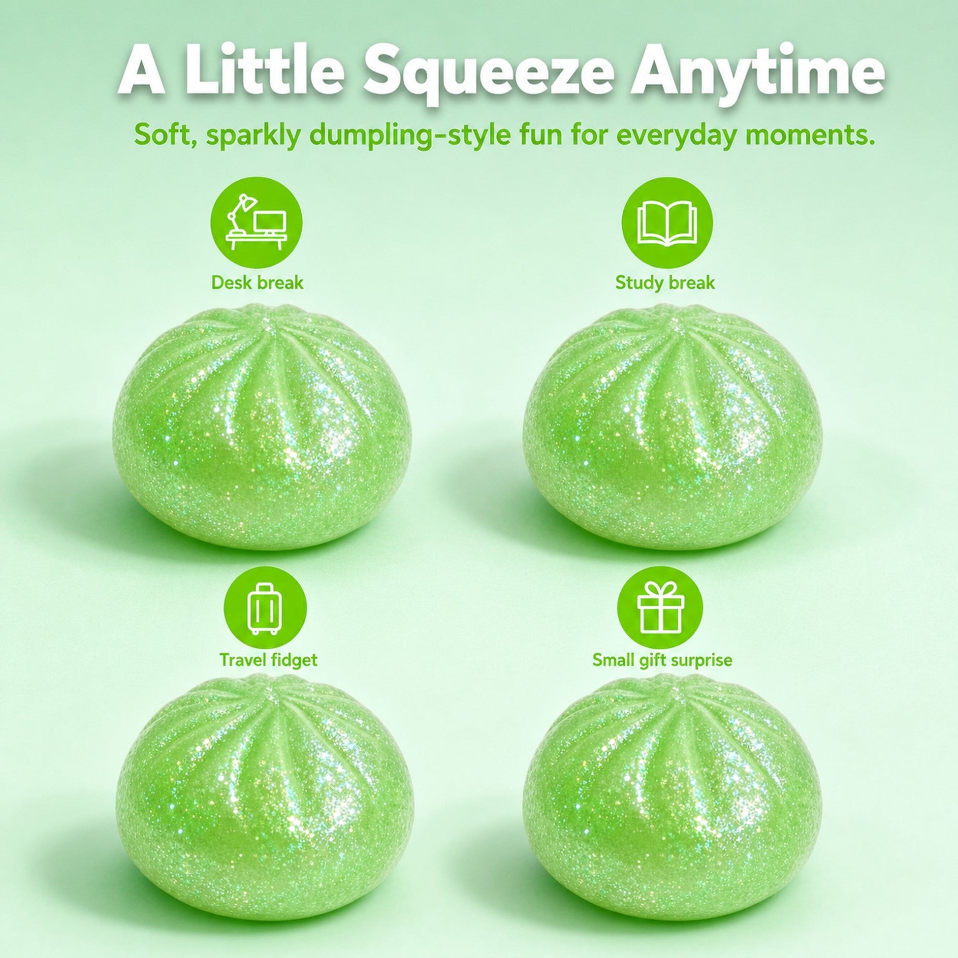 Green Dumpling Squishy lifestyle