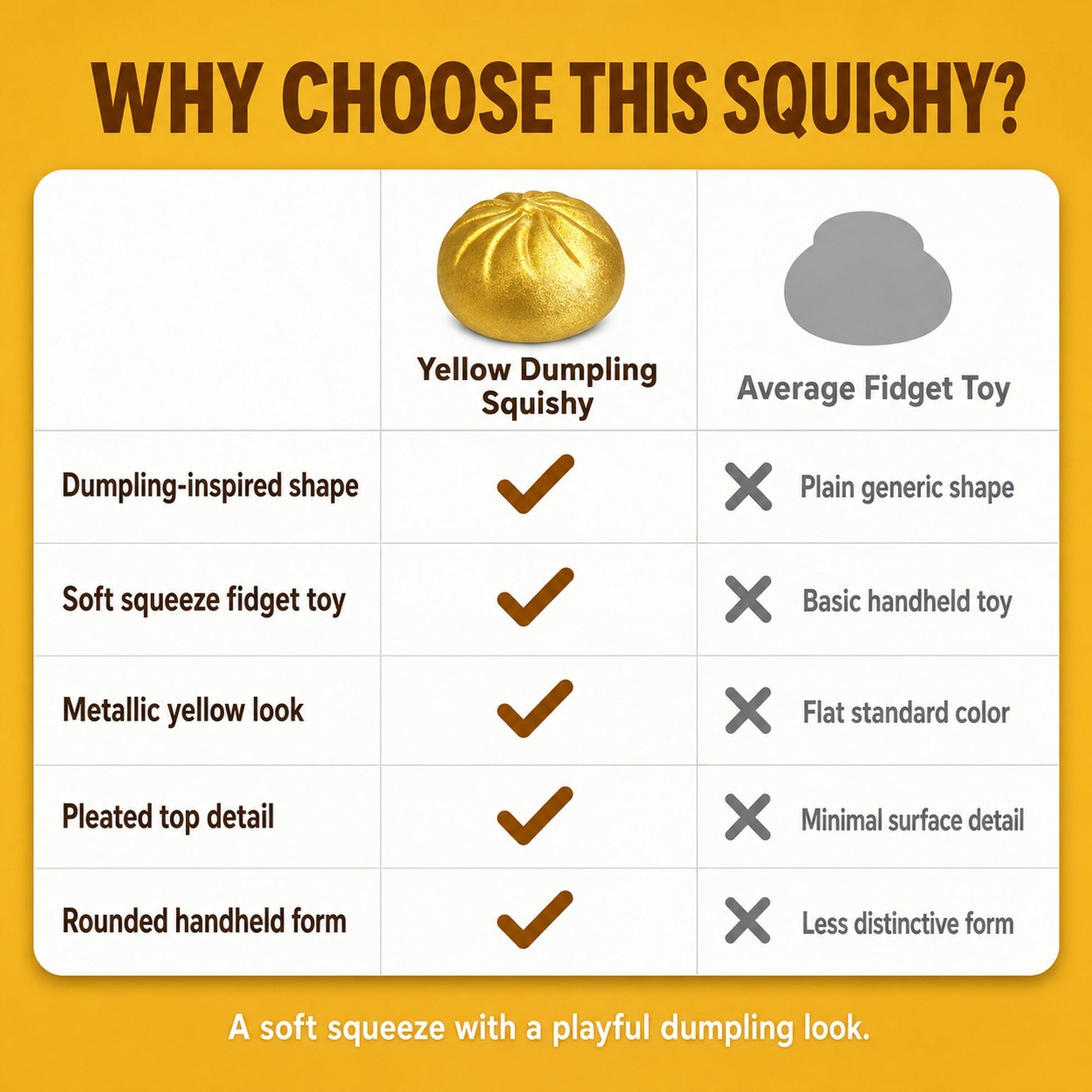 Yellow Dumpling Squishy comparison