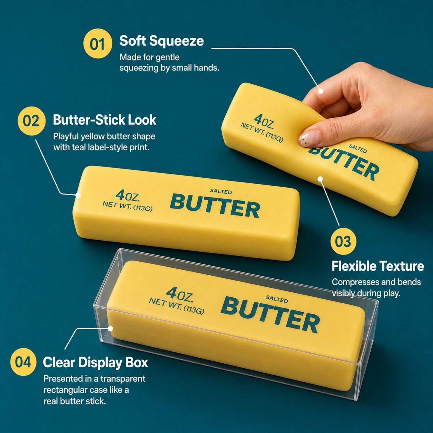 Butter Squishy for Kids features