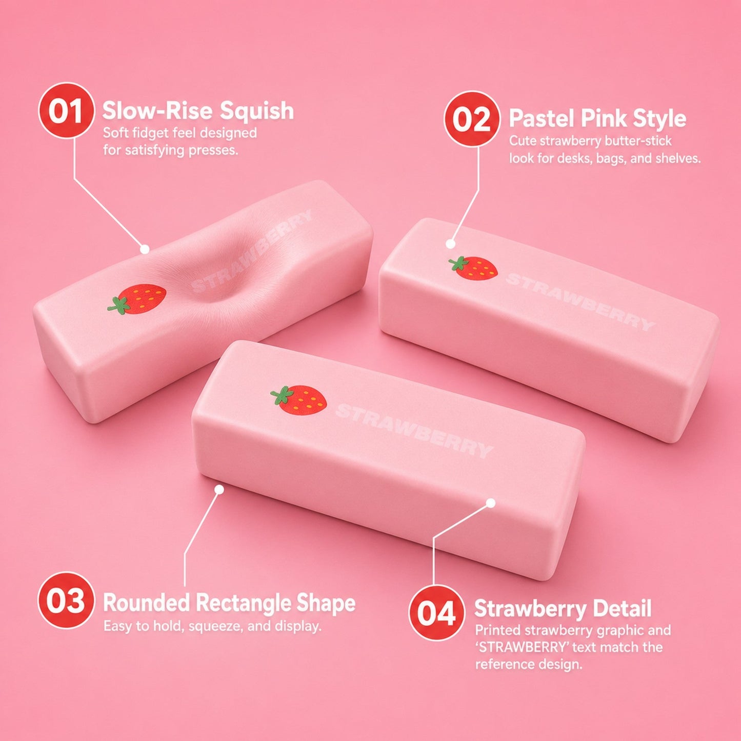 Pink Butter Squishy features