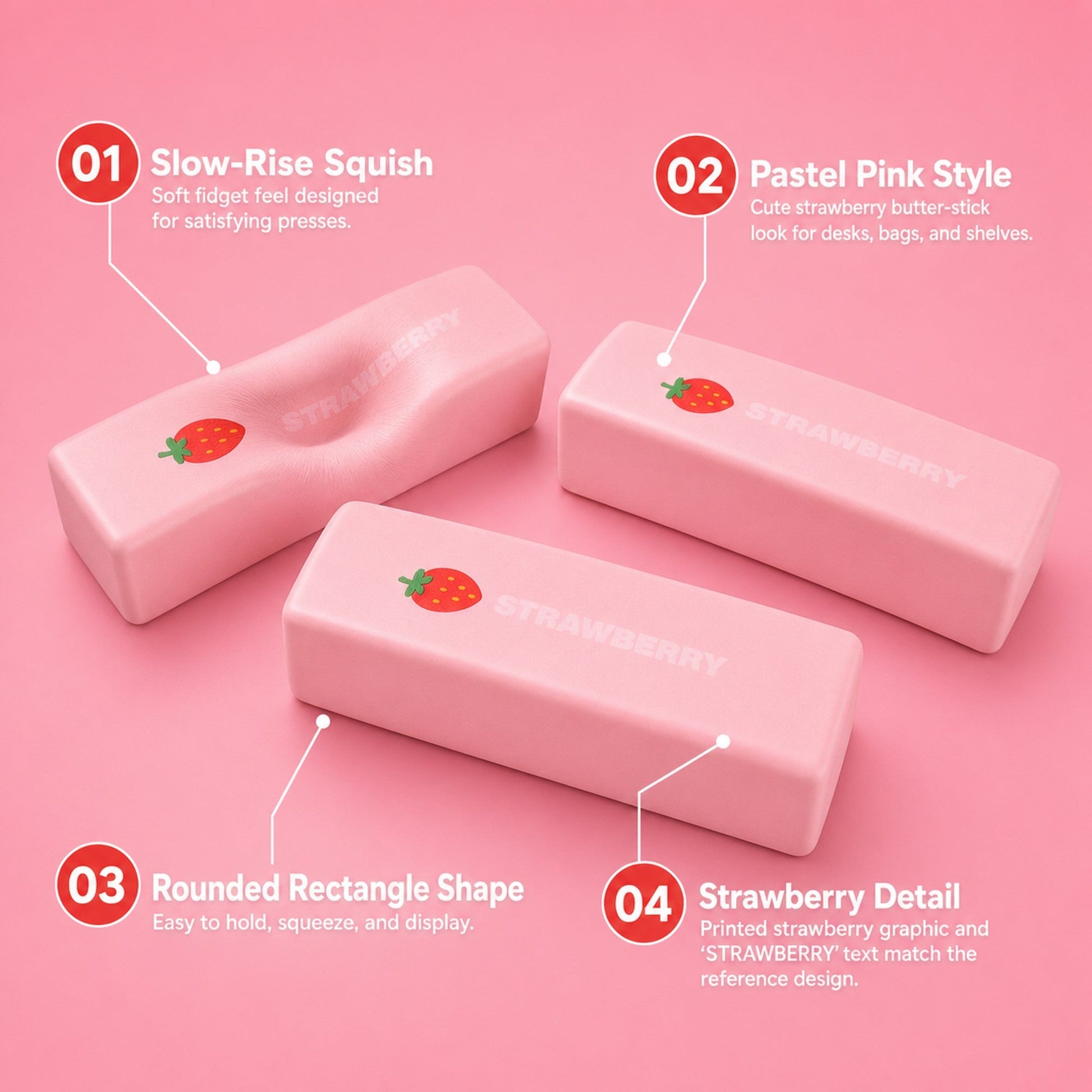 Pink Butter Squishy features