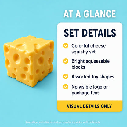 Colorful Cheese Squishy Set spec