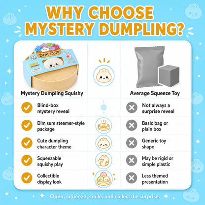 Mystery Dumpling Squishy comparison
