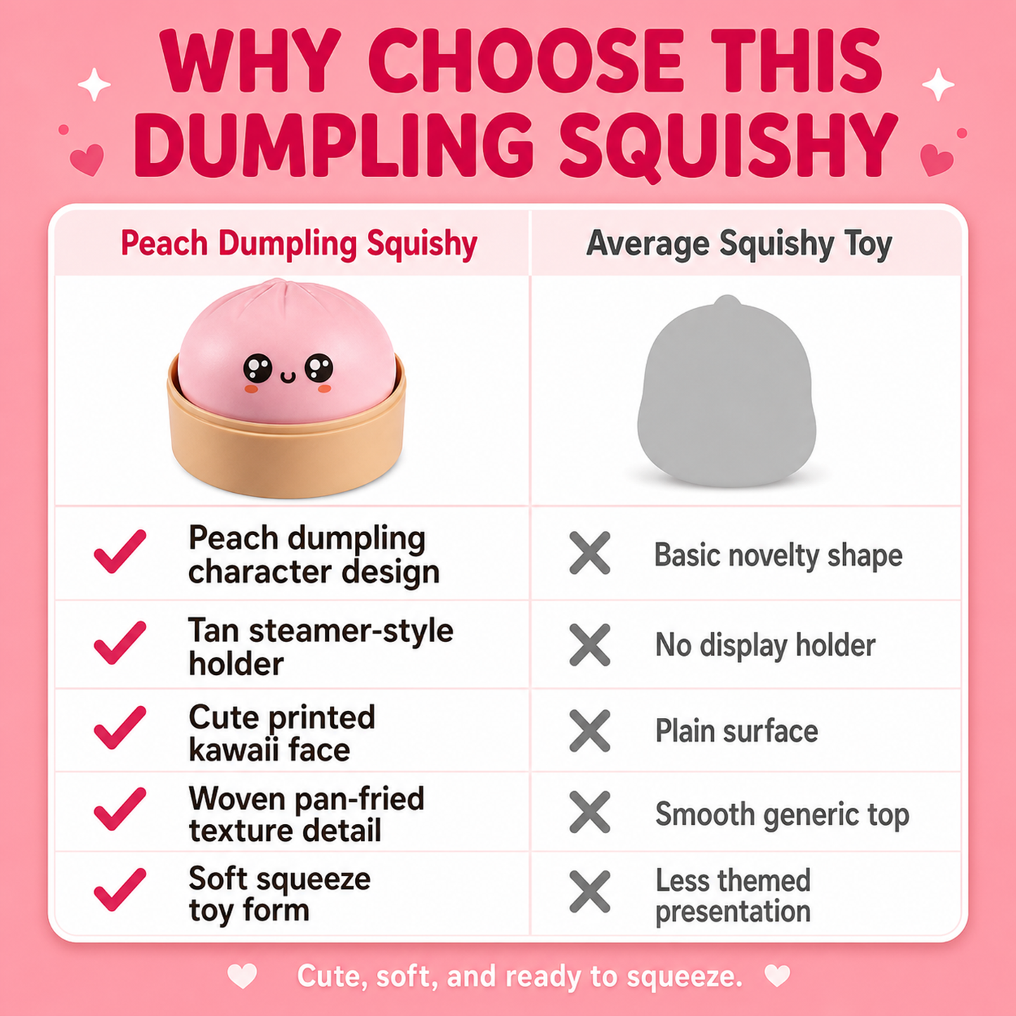 Peach Dumpling Squishy Soft Pan-Fried Sq comparison