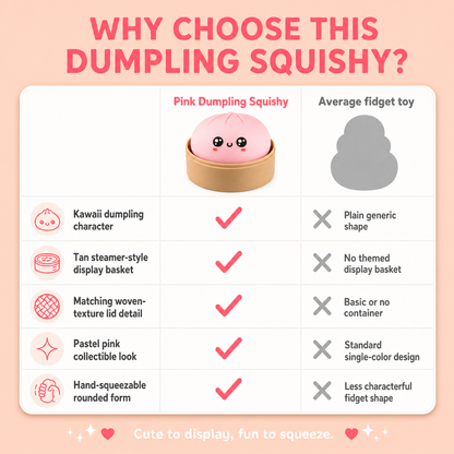 Pink Dumpling Squishy comparison