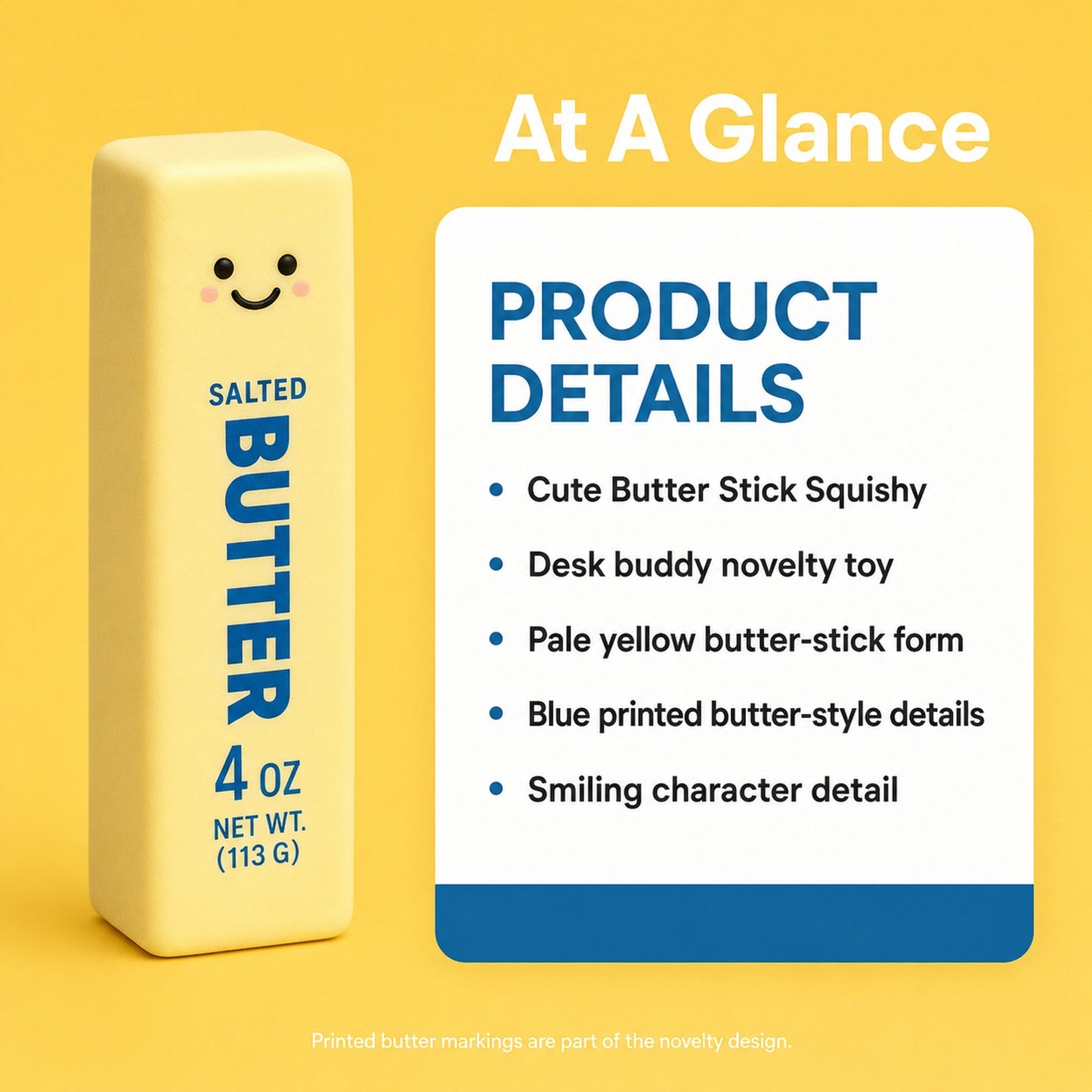 Cute Butter Stick Squishy spec