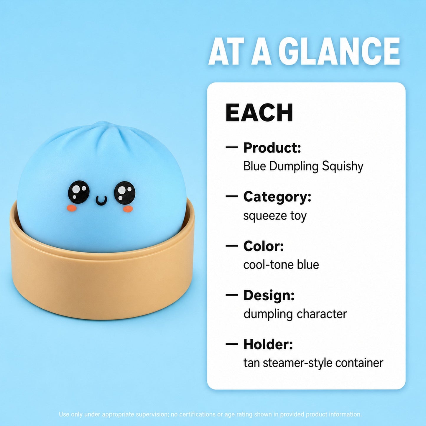 Blue Dumpling Squishy, Cool-Tone Squeeze spec