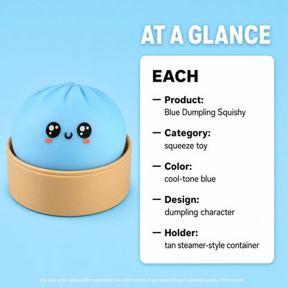 Blue Dumpling Squishy, Cool-Tone Squeeze spec