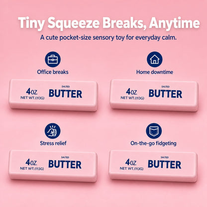 Pink butter squishy use occasions: office breaks, home downtime, stress relief, on-the-go fidgeting