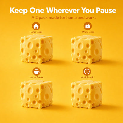 2 Pack Cheese Squishy, One for Home, One lifestyle