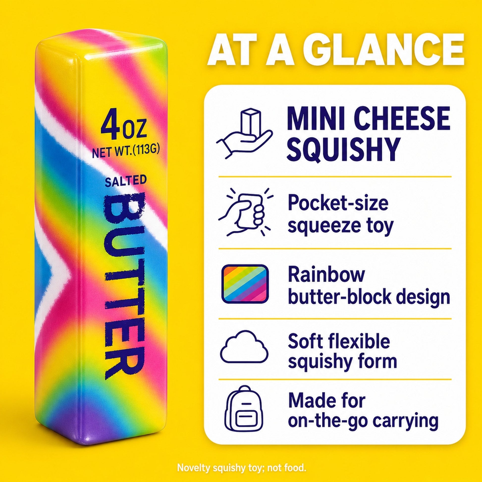 Mini Cheese Squishy spec