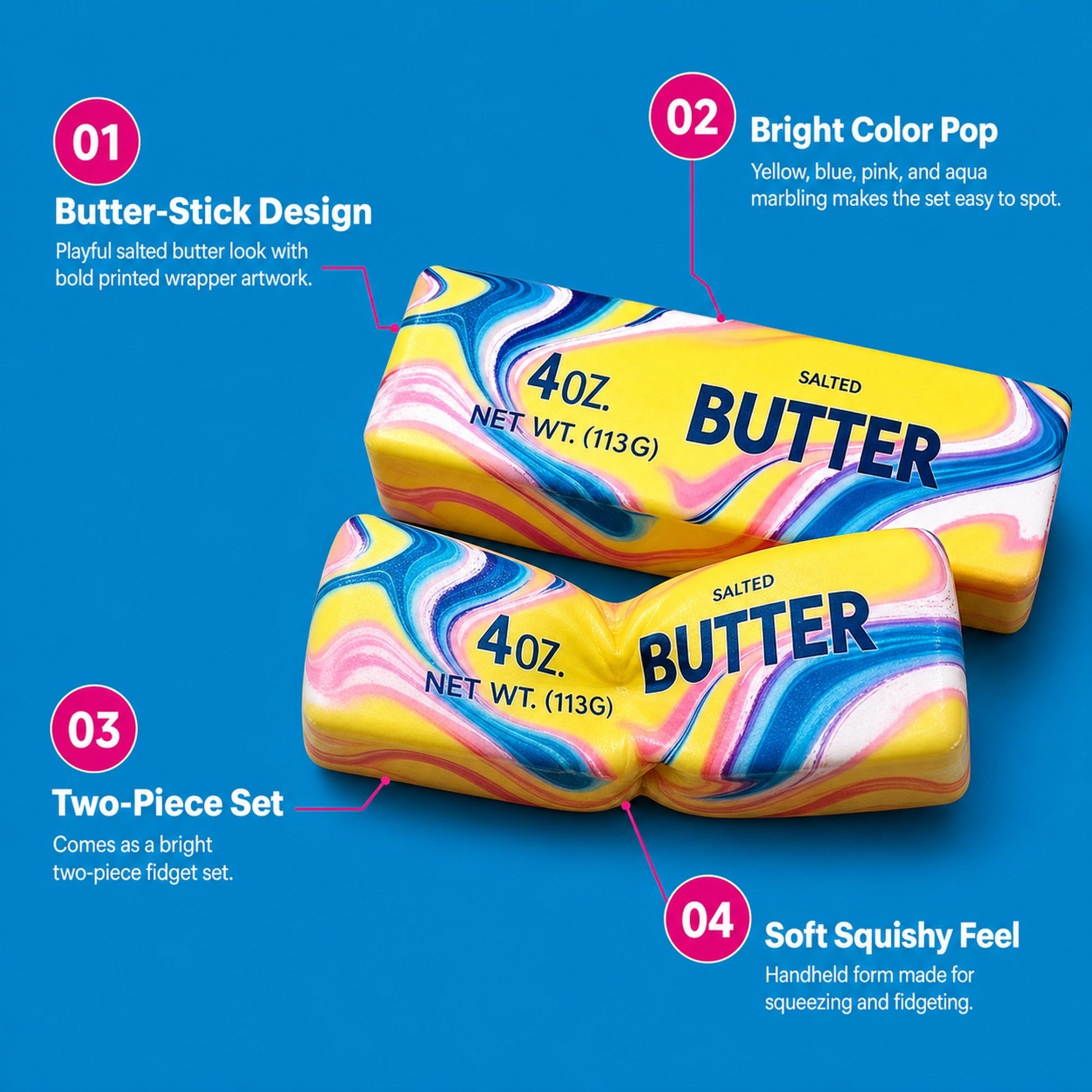 Colorful Butter Squishy features