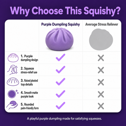 Purple Dumpling Squishy comparison