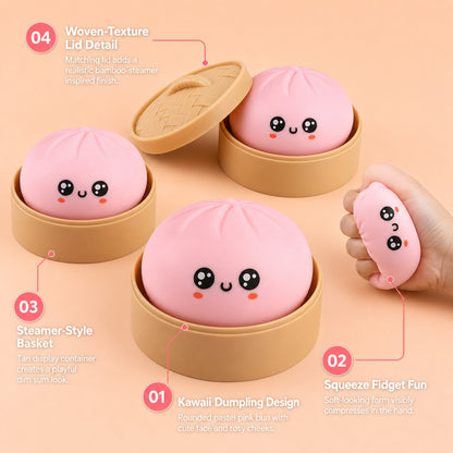 Pink Dumpling Squishy features