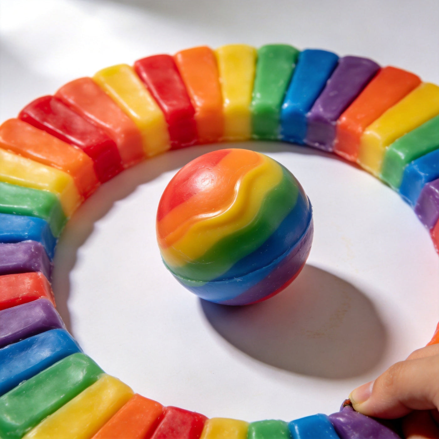 Rainbow Cracking Wax Ball Squishy Review: ASMR Toy