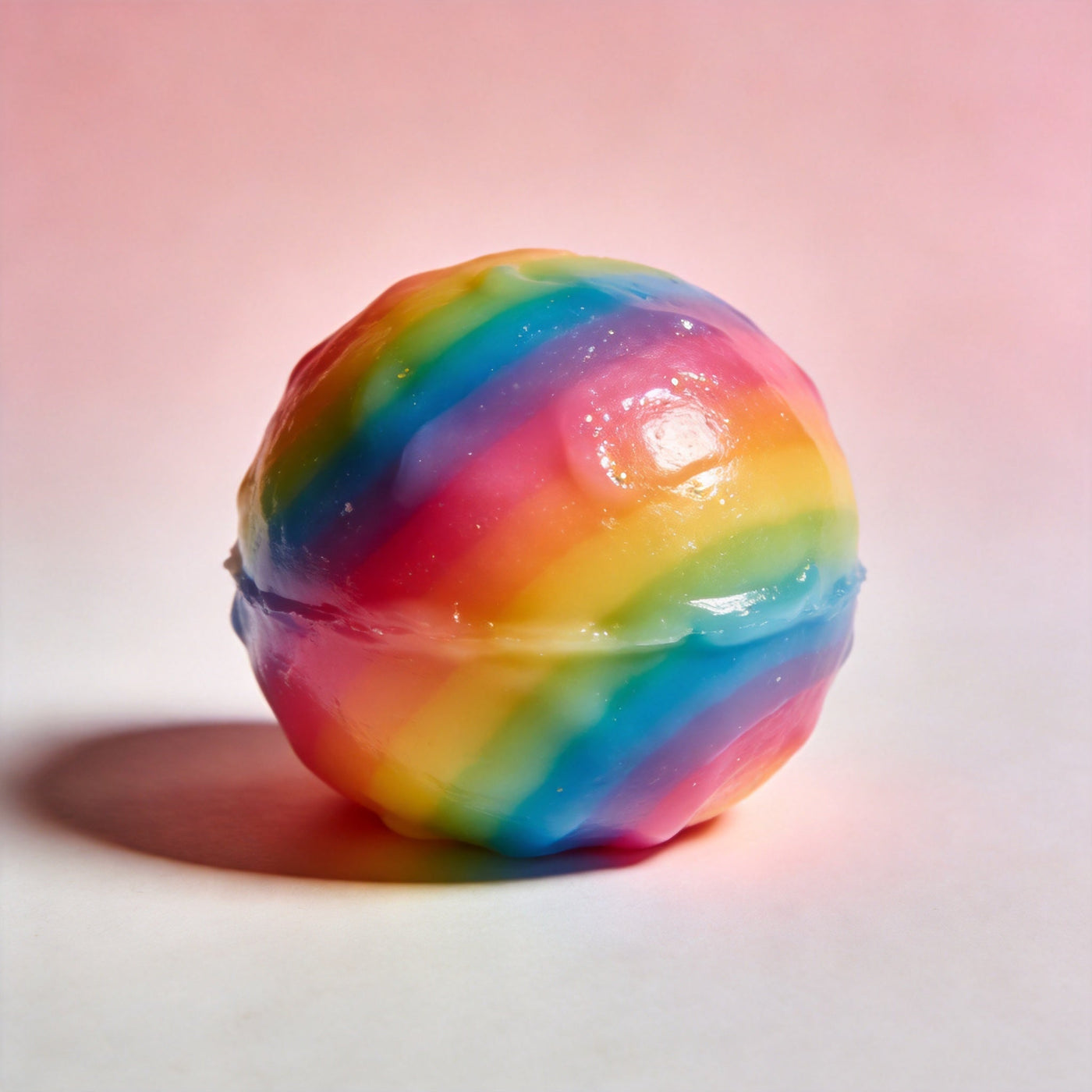 Rainbow cracking wax ball squishy