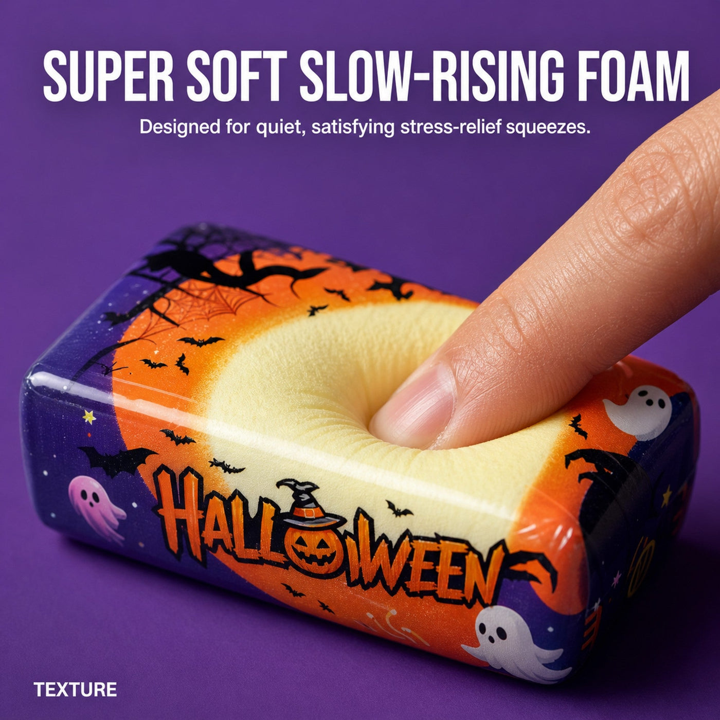 Soft slow-rising foam interior of a butter squishy