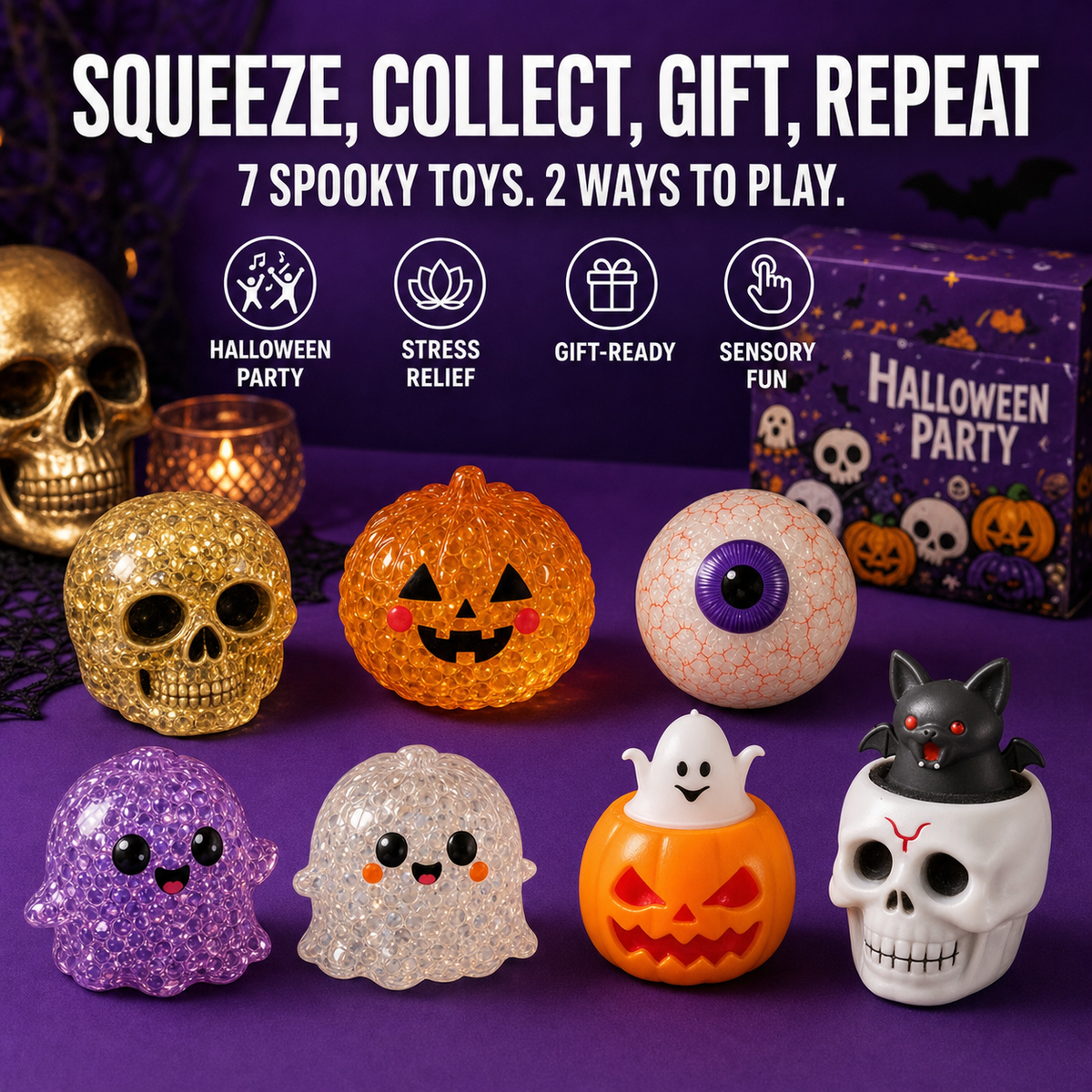 Halloween squishy 7-pack party and gift lifestyle
