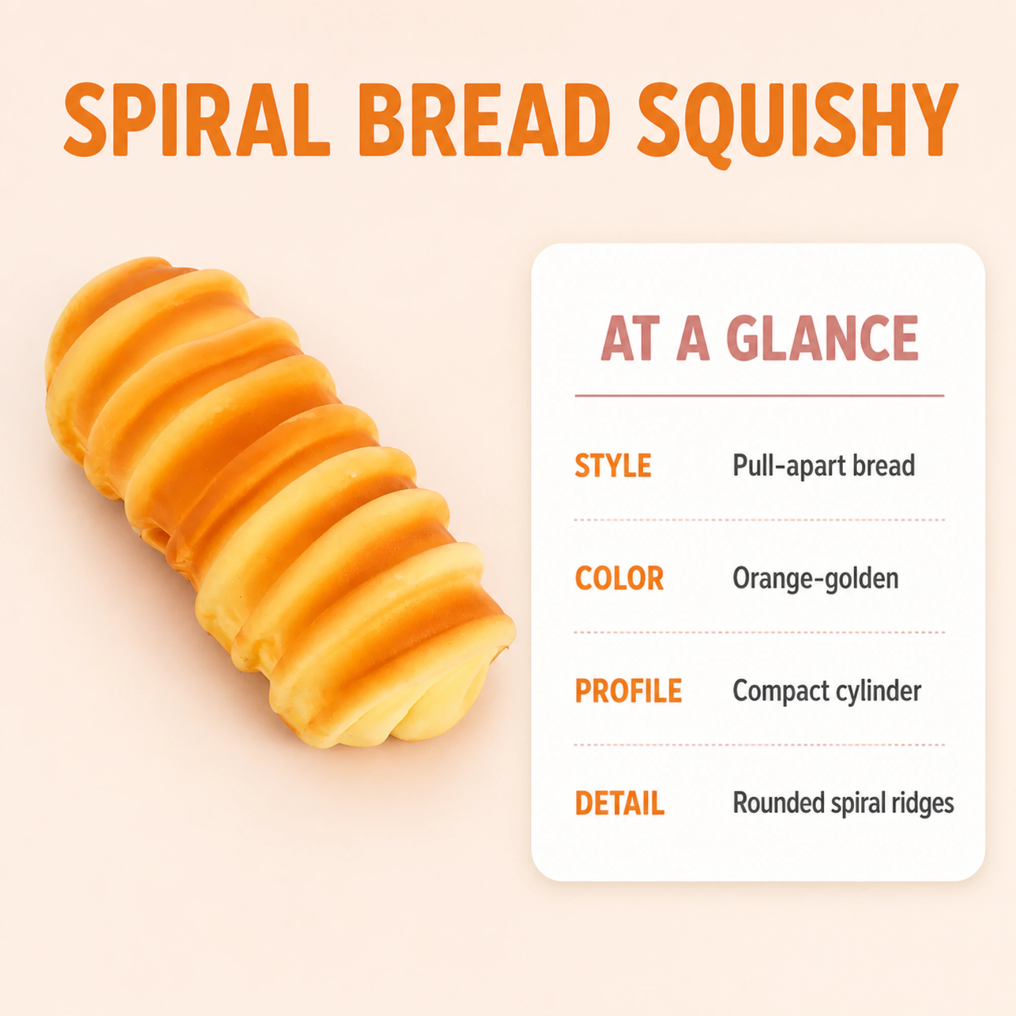 Pane squishy a spirale 15 cm — con dettagli del design