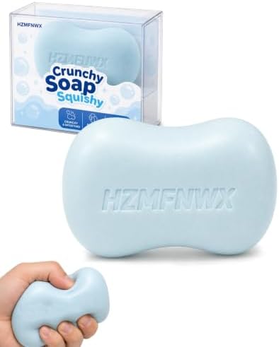 Blue Soap Squishy Crunchy ASMR Bead-Filled Squishy Toy