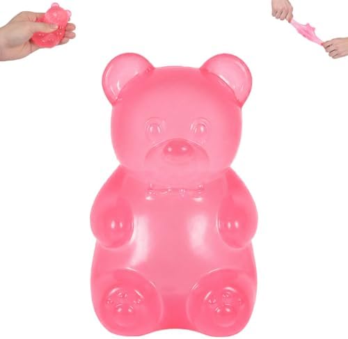 Pink Gummy Bear Squishy Slow Rising Soft Foam Fidget Toy