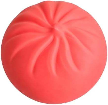Coral Dumpling Squishy, Plump Pleated Bun Stress Toy