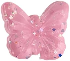 Kawaii Butterfly Squishy Pink Clear Slow Rising Fidget Toy
