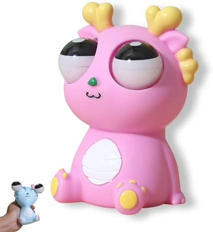 Pink Dragon Squishy Pop-Out Eye Sensory Fidget Toy