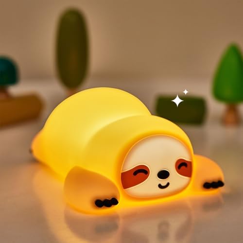 Sleepy Sloth Squishy Lamp - Squeezable Silicone Sensory Toy