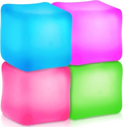 Glow Gel Ball Squishy 4 Pack - Color Cube Squeeze Toys