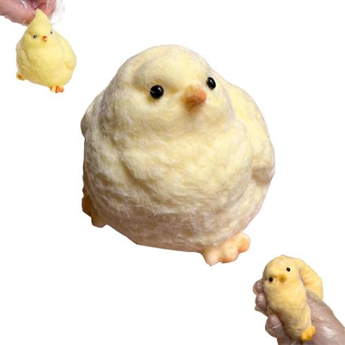 Fuzzy Cream Chick Squishy, Plump Soft Squeeze Sensory Toy