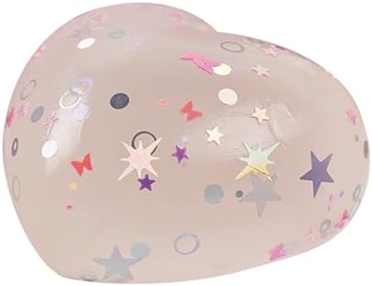 Clear Heart Squishy with Star and Butterfly Confetti