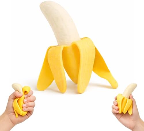 Peeled Banana Squishy, Half-Peeled Slow-Rise Squeeze Fidget