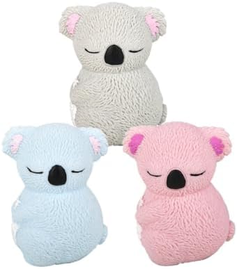 3 Pack Koala Squishy Fuzzy Slow Rising Sensory Toy Set