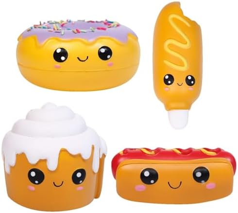 Hot Dog and Cake Squishy 4 Pack of Scented Treats