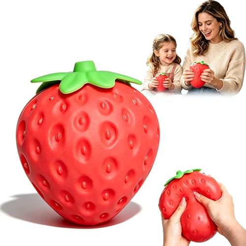 Giant Strawberry Squishy, 8-Inch Berry for Big Squeezes