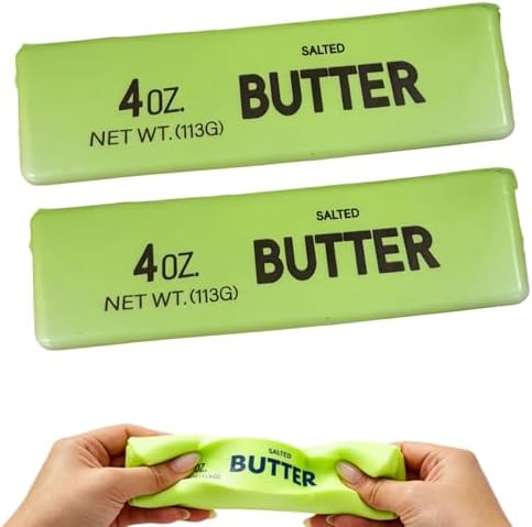 Green Butter Brick Squishy, 2 Pack - Soft Stretchy Fidget Toy