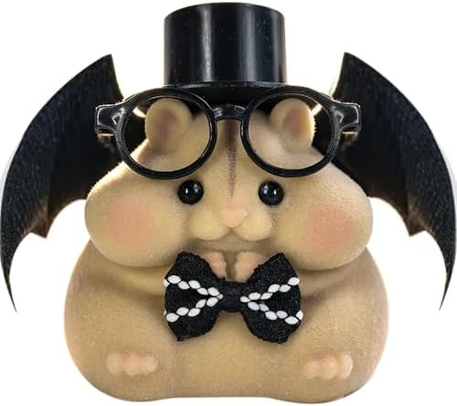 Gothic Hamster Squishy With Top Hat And Bat Wings