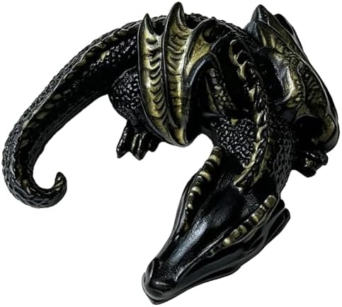 Black Gold Dragon Squishy - Realistic Silicone Squeeze Fidget