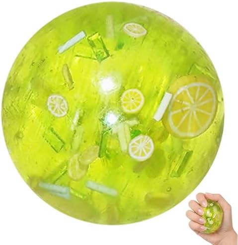 Jelly Lemon Squishy Ball With Fruit Slices, Squishy Fidget Toy