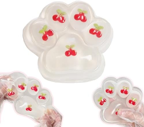 Cherry Cat Squishy Paw, Clear Jumbo Slow Rising Jelly Toy