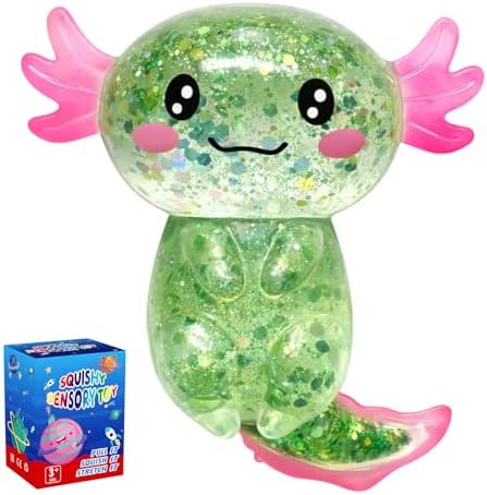 Green Stretchy Axolotl Water Bead Squishy Ball Fidget Toy