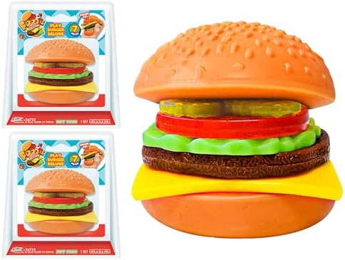 Squeezy Hamburger Squishy 2-Pack, Make-Your-Own Patty Fun Set