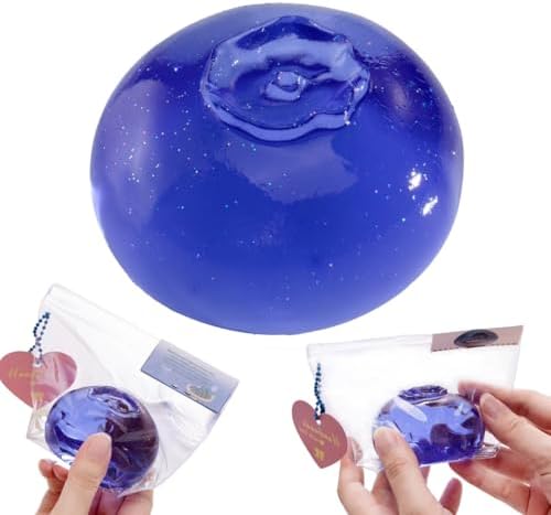 Blueberry Pea Pod Squishy, Clear Jumbo Squishy Stress Ball
