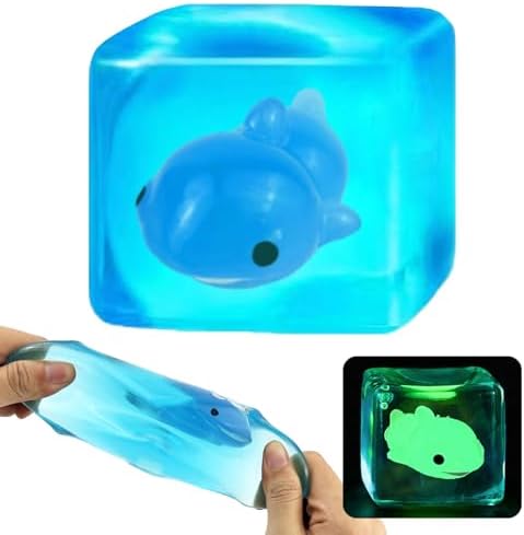 Luminous Dolphin Squishy Ice Cube - Slow Rising Fidget Stress Toy