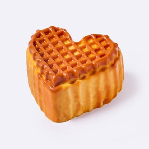 Waffle Heart Squishy, Sticky Food Squeeze Fidget Toy
