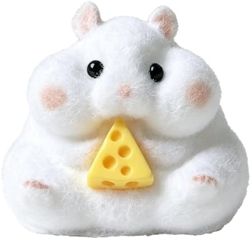 Fluffy Hamster Squishy Holding Cheese Slow Rising Toy