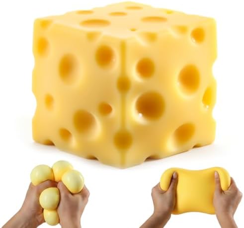 Jumbo Cheese Squishy, Big Two-Hand Block to Sink Into