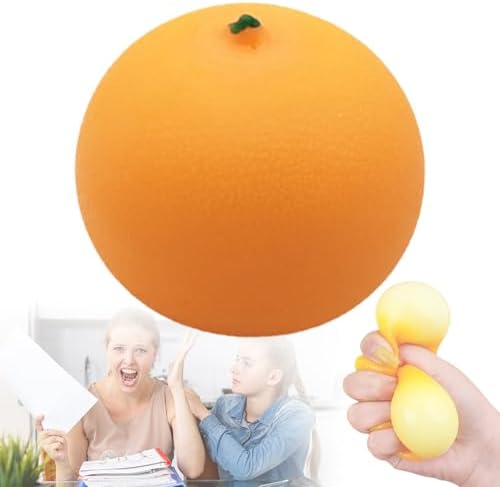 Big Orange Squishy Squeeze Ball for Stress and Focus